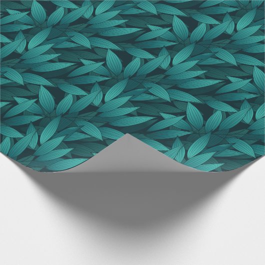 Gradient tropische Blätter Geschenkpapier (Ecke)