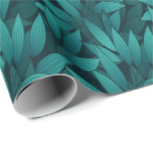 Gradient tropische Blätter Geschenkpapier (Rolleneckpunkt)