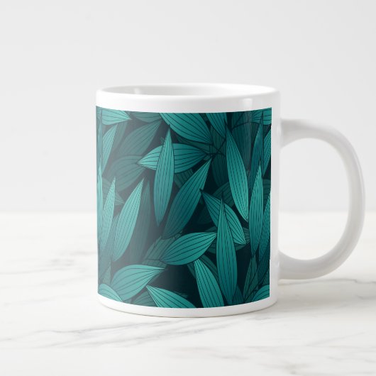 Gradient tropische Blätter Jumbo-Tasse (Rechts)