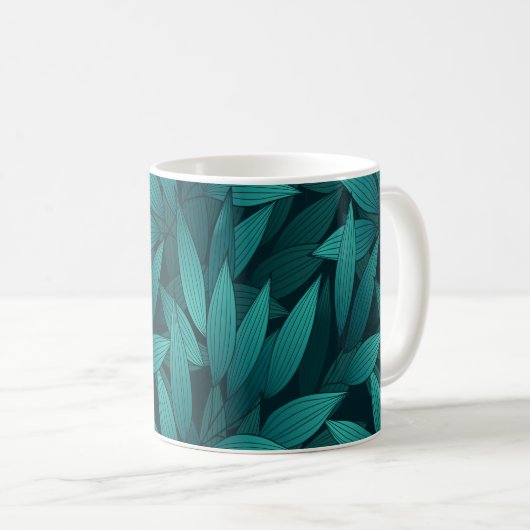 Gradient tropische Blätter Kaffeetasse (VorderseiteRechts)