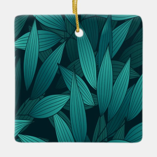 Gradient tropische Blätter Keramikornament (Vorderseite)