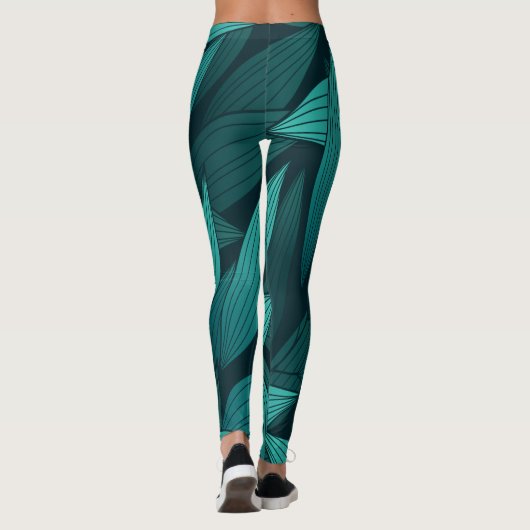Gradient tropische Blätter Leggings (Rückseite)