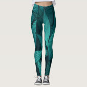 Gradient tropische Blätter Leggings (Vorderseite)