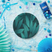 Gradient tropische Blätter Pappteller (Party)