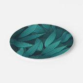 Gradient tropische Blätter Pappteller (Schrägansicht)