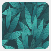 Gradient tropische Blätter Quadratischer Aufkleber (Vorderseite)