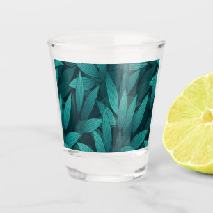 Gradient tropische Blätter Schnapsglas