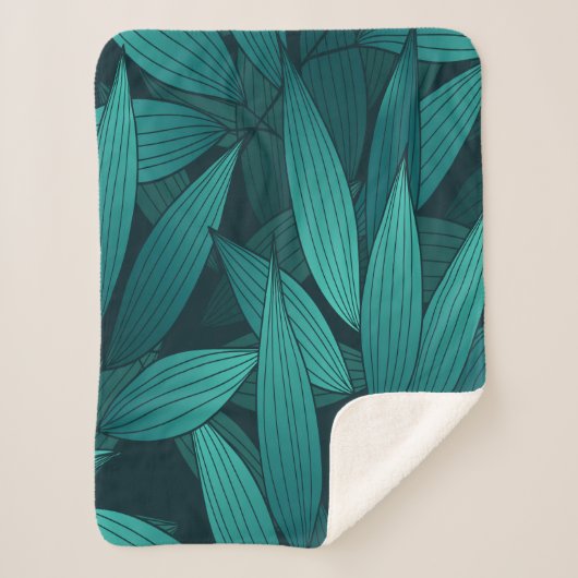 Gradient tropische Blätter Sherpadecke (Vorderseite)