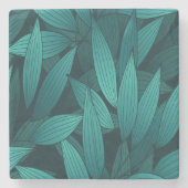 Gradient tropische Blätter Steinuntersetzer (Vorderseite)