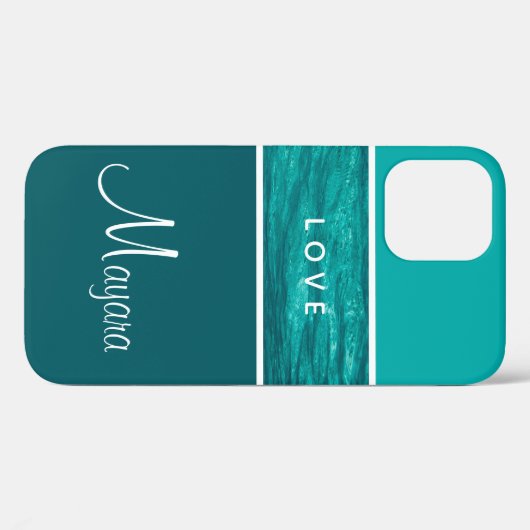 Gradient Türkis Handy Case für Mädchen (Rückseite (Horizontal))