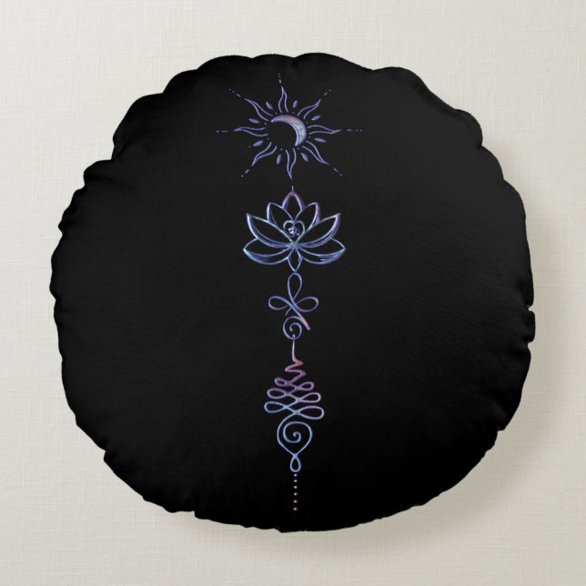 Gradient Unalome Group  Rundes Kissen (Vorderseite)