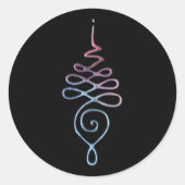 Gradient Unalome Runder Aufkleber (Vorderseite)