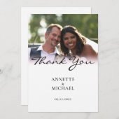 Gradient White fade Hochzeit danke Ihnen Karte (Vorne/Hinten)