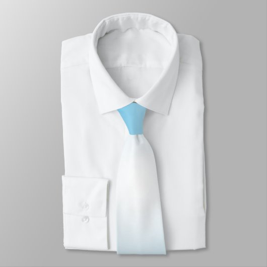 Gradient White Light Blue Neck Tie Krawatte (Gebunden)