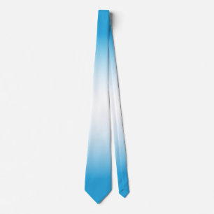 Gradient White Light Blue Neck Tie Krawatte