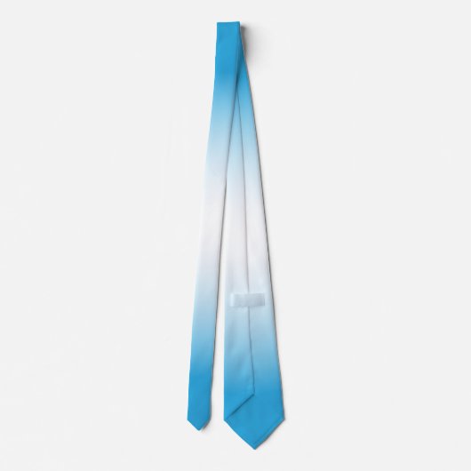 Gradient White Light Blue Neck Tie Krawatte (Rückseite)