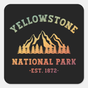 Gradient Yellowstone National Park Wandern  Quadratischer Aufkleber