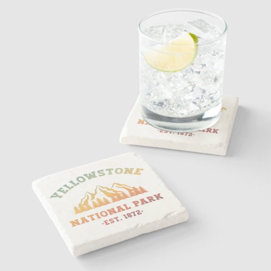 Gradient Yellowstone Nationalpark Val Corippo Steinuntersetzer (Seitenansicht)