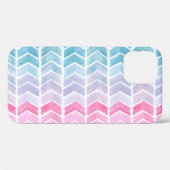 Gradient Zickzack: Watercolor Herringbone-Muster. Case-Mate iPhone Hülle (Rückseite (Horizontal))