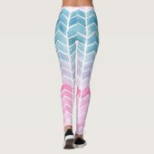Gradient Zickzack: Watercolor Herringbone-Muster. Leggings (Rückseite)