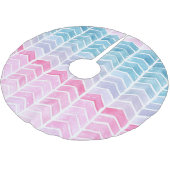 Gradient Zickzack: Watercolor Herringbone-Muster. Polyester Weihnachtsbaumdecke (Schrägansicht)