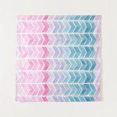 Gradient Zickzack: Watercolor Herringbone-Muster. Wandteppich (Vorderseite (Horizontal))