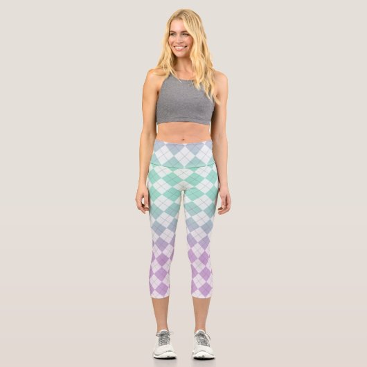 Gradiente Raute - Lila und grün Capri Leggings (Vorderseite)
