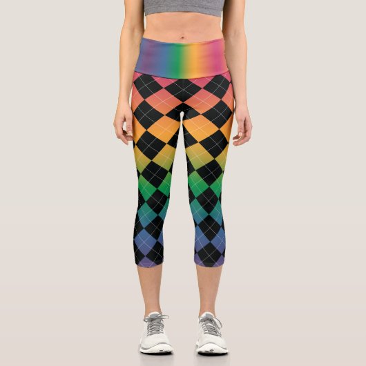Gradiente Raute - Regenbogen-Leggings Capri Leggings (Vorderseite)