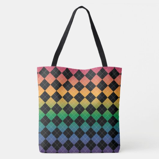 Gradiente Raute - Regenbogen Tasche (Rückseite)