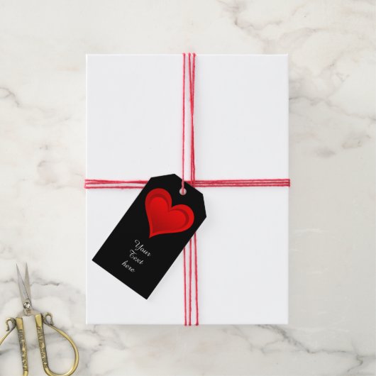 Gradienten ROTE LIEBE HERZ + Ihr Text und Ihre Ide Geschenkanhänger (Mit Garn)