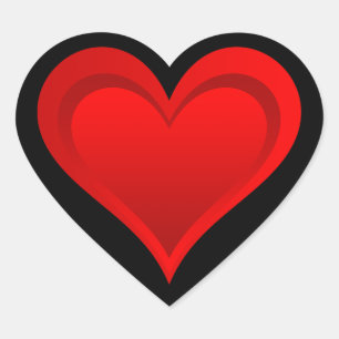 Gradienten ROTE LIEBE HERZ + Ihr Text und Ihre Ide Herz-Aufkleber