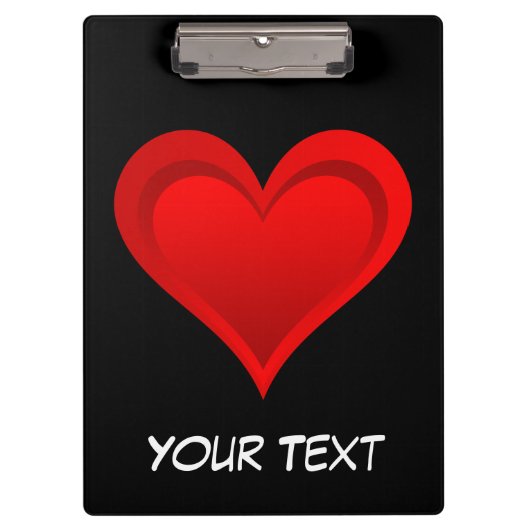 Gradienten ROTE LIEBE HERZ + Ihr Text und Ihre Ide Klemmbrett (Vorderseite)