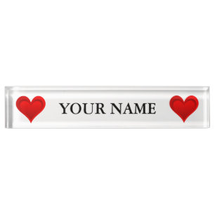 Gradienten ROTE LIEBE HERZ + Ihr Text und Ihre Ide Namensplakette