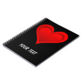 Gradienten ROTE LIEBE HERZ + Ihr Text und Ihre Ide Notizblock (Linke Seite)