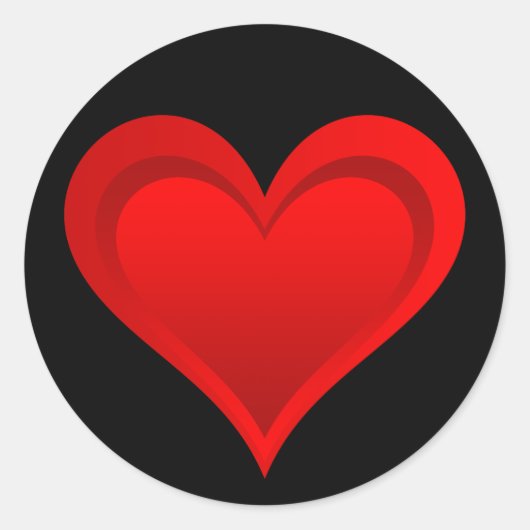 Gradienten ROTE LIEBE HERZ + Ihr Text und Ihre Ide Runder Aufkleber (Vorderseite)