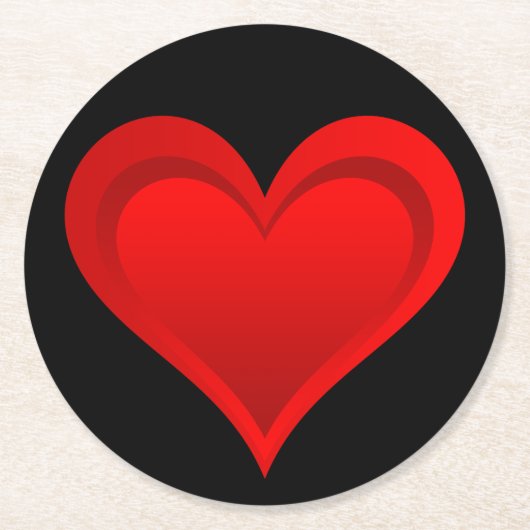 Gradienten ROTE LIEBE HERZ + Ihr Text und Ihre Ide Runder Pappuntersetzer (Vorderseite)