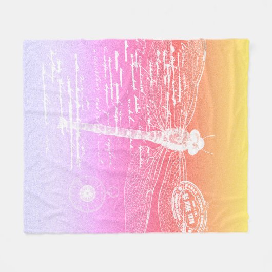 Gradientendragonfly Fleecedecke (Vorderseite (Horizontal))