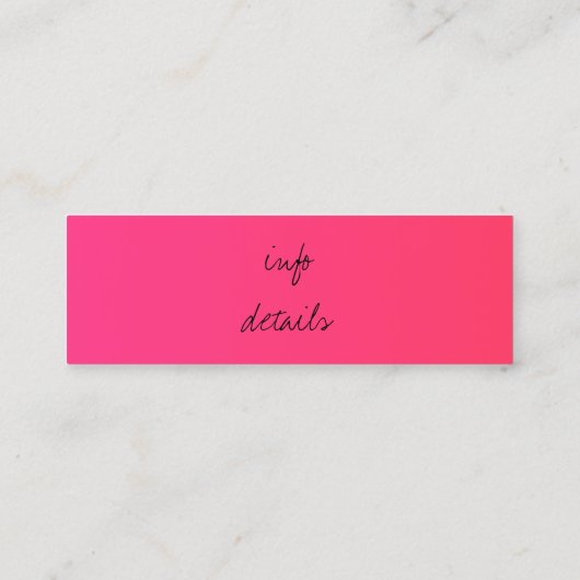 Gradienteninstagramm Mini Visitenkarte (Rückseite)