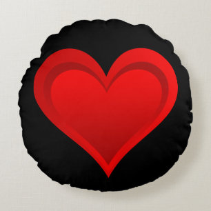 Gradients RED LIEBE HERZ + Ihr Backgr. Ideen Rundes Kissen