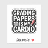 Grading Papers Is My Cardio Teacher Quote Aufkleber (Blatt)