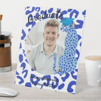 Gradion Foto Blue Leopard Pedestal Sign Sockelschild