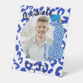 Gradion Foto Blue Leopard Pedestal Sign Sockelschild (Vorderseite)