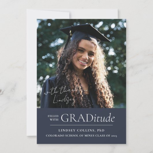 GRADitude Foto Navy Abschluss Ankündigung (Vorderseite)