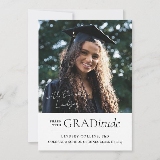 GRADitude Foto Weißer Abschluss Ankündigung (Vorderseite)