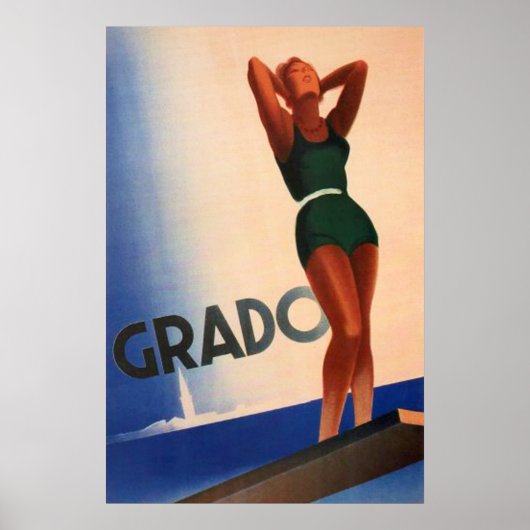 Grado, Italien Vintage Travel Poster (Vorne)