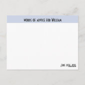 Grads Weisheit Wörter der Beratung und Wünsche Abs Postkarte (Rückseite)