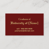 Graduatation Namen-und Kontakt-Karten Telefonnummerkarte (Rückseite)