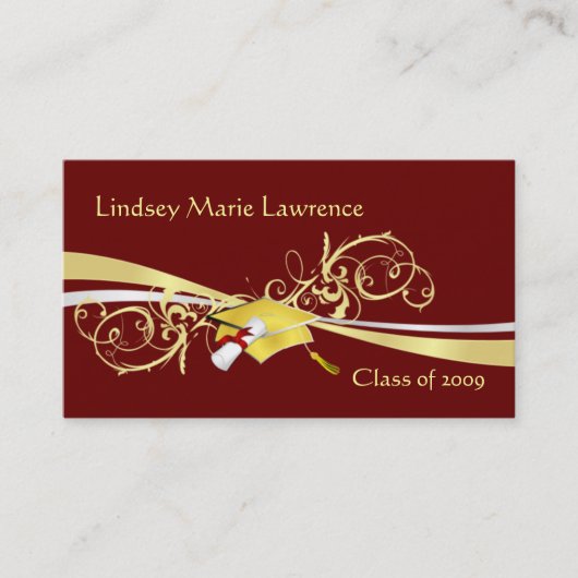 Graduatation Namen-und Kontakt-Karten Telefonnummerkarte (Vorderseite)