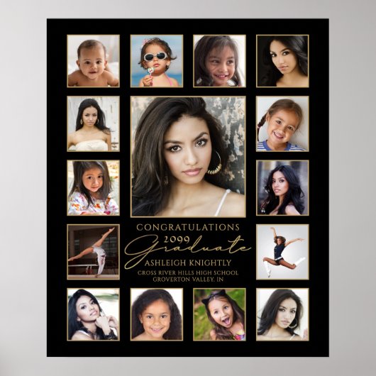 Graduate 15 Foto Collage Handgeschriebenes Skript Poster (Vorne)