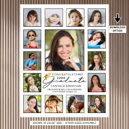 Graduate 15 Foto Collage Handgeschriebenes Skript Poster